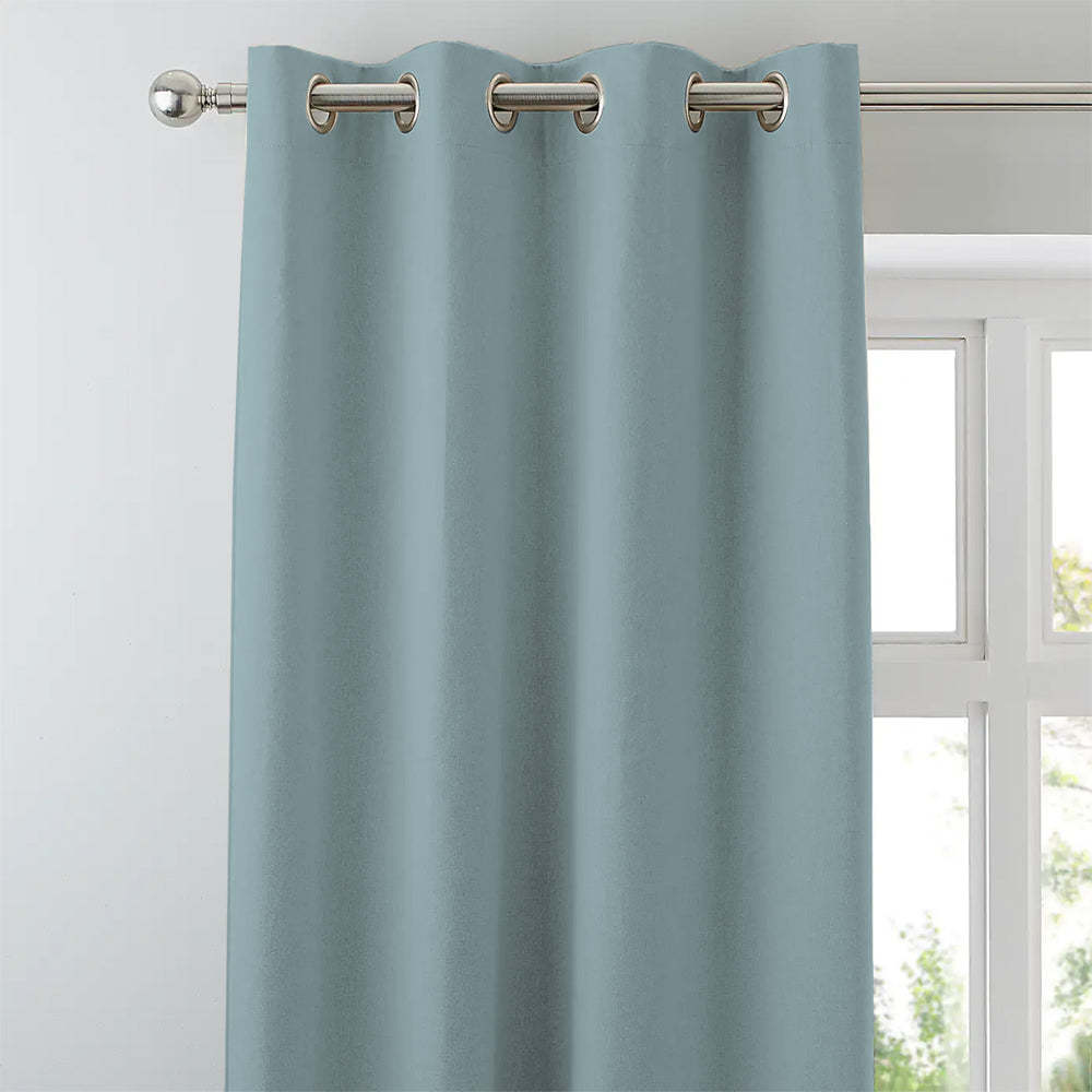 Jacquard Room Darkening Curtains in Oval Roon Blue Set Of 2 - (P221)