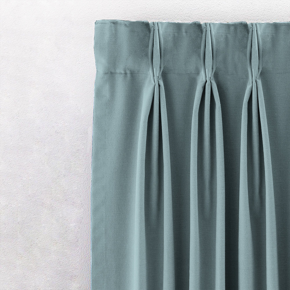 Jacquard Room Darkening Curtains in Oval Roon Blue Set Of 2 - (P221)