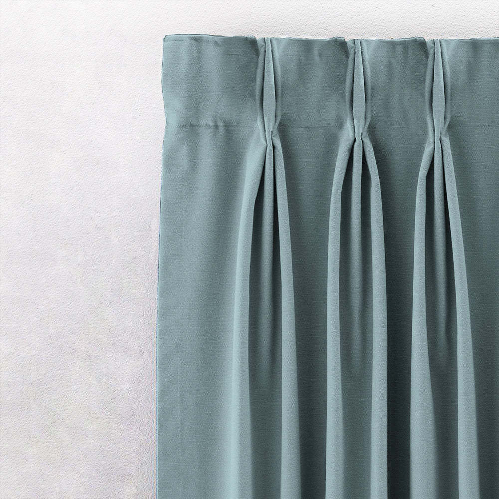 Jacquard Room Darkening Curtains in Oval Roon Blue Set Of 2 - (P221)