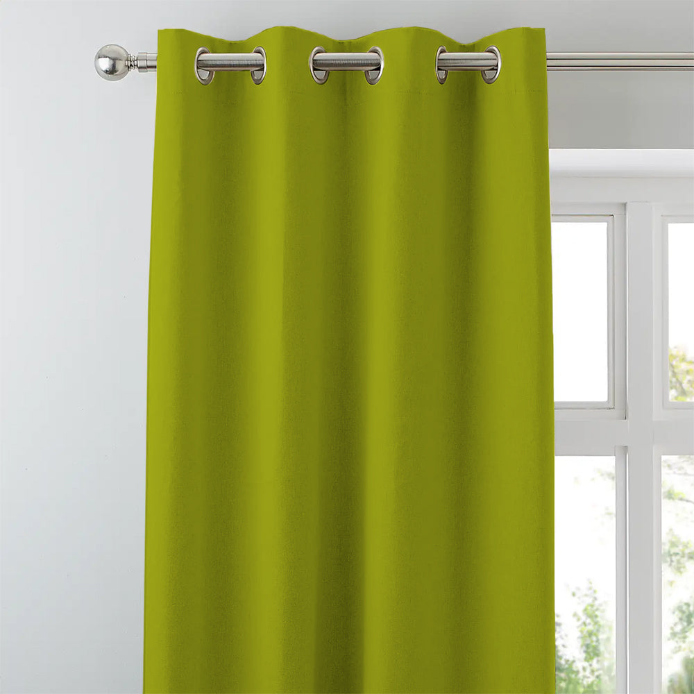 Jacquard Room Darkening Curtains in Poison Green Set Of 2 - (P223)