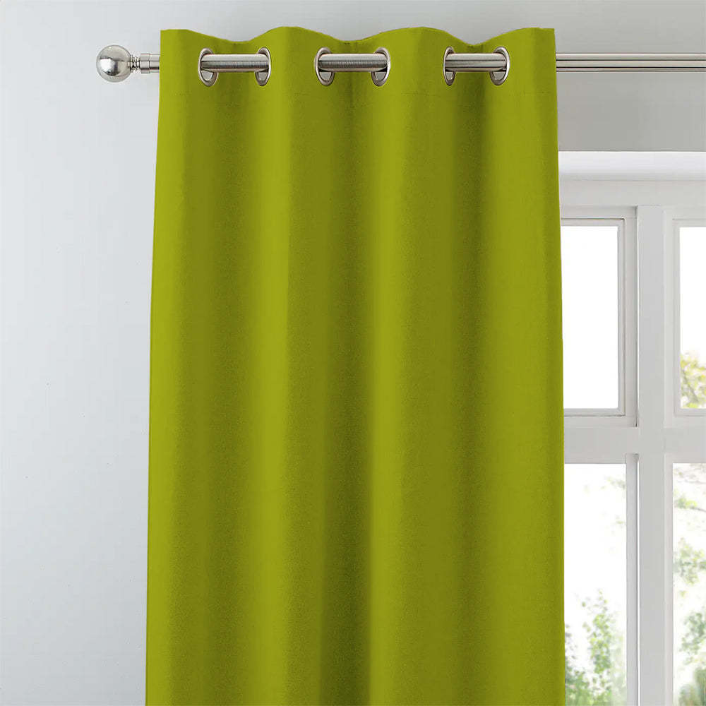 Jacquard Room Darkening Curtains in Poison Green Set Of 2 - (P223)