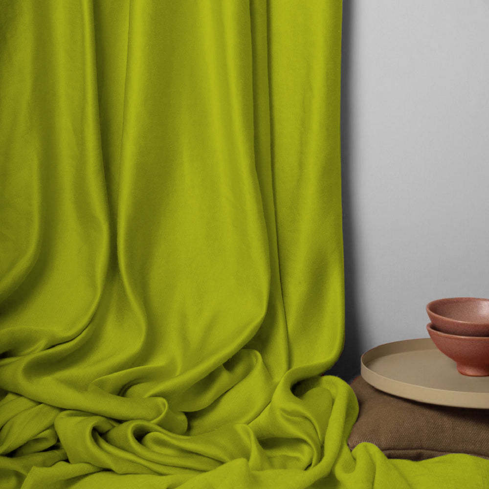 Jacquard Room Darkening Curtains in Poison Green Set Of 2 - (P223)