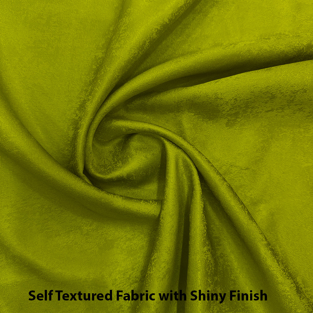Jacquard Room Darkening Curtains in Poison Green Set Of 2 - (P223)