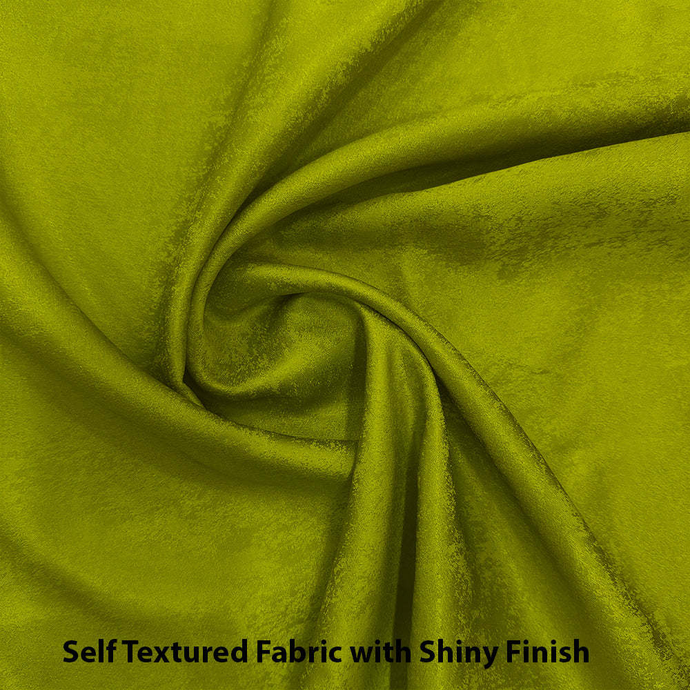 Jacquard Room Darkening Curtains in Poison Green Set Of 2 - (P223)