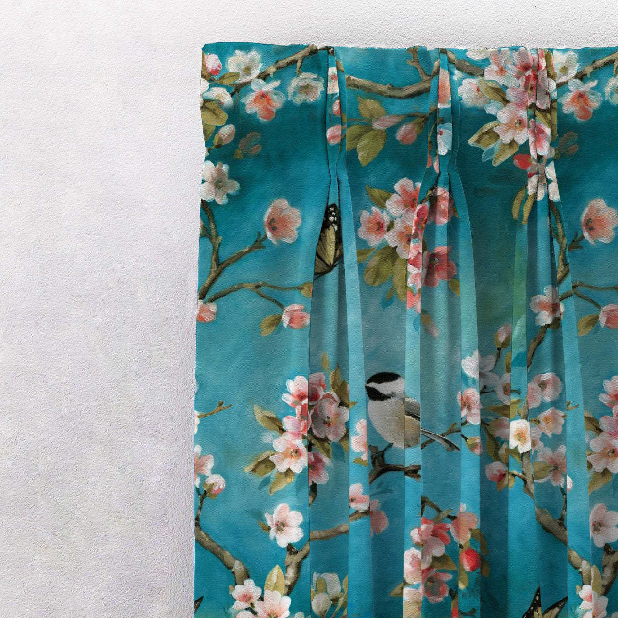 Floral Fantasy Floral & Ombre Print Combination Room Darkening Curtains Set Of 4 Door Curtain - (225AOMBRE26)