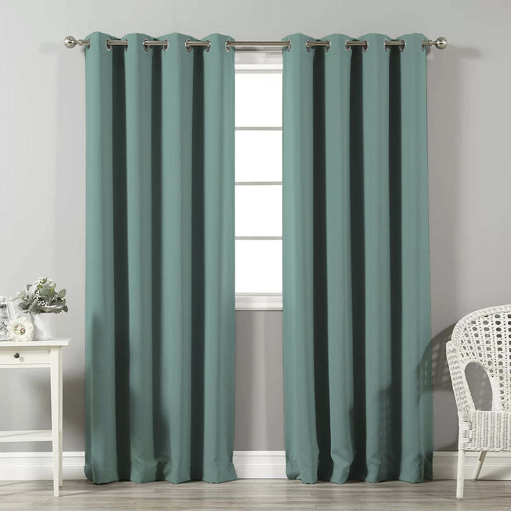 Jacquard Room Darkening Curtains in Mystic Lake Set Of 2 - (P234)