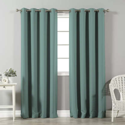 Jacquard Room Darkening Curtains in Mystic Lake Set Of 2 - (P234)