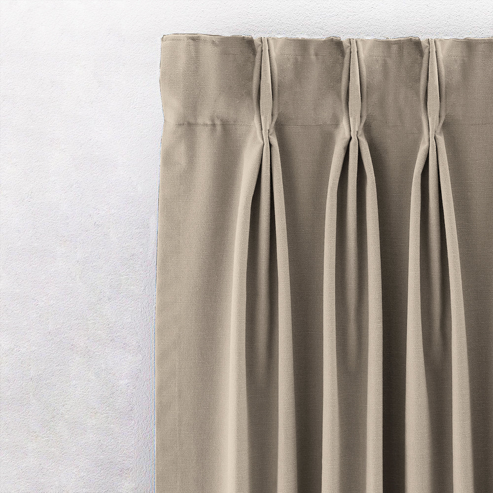 Jacquard Room Darkening Curtains in Almond Beige Set Of 2 - (P237)