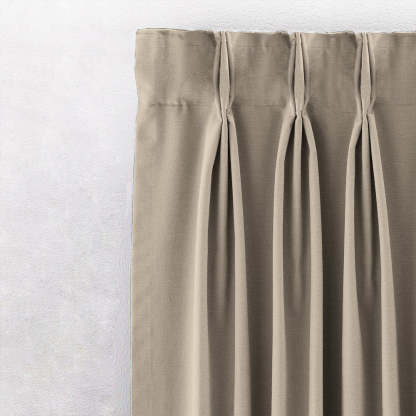 Jacquard Room Darkening Curtains in Almond Beige Set Of 2 - (P237)