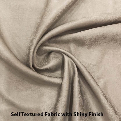 Jacquard Room Darkening Curtains in Almond Beige Set Of 2 - (P237)