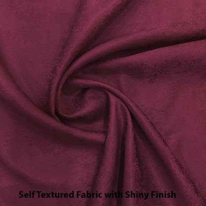 Jacquard Room Darkening Curtains in Wine Red Set Of 2 - (P238)