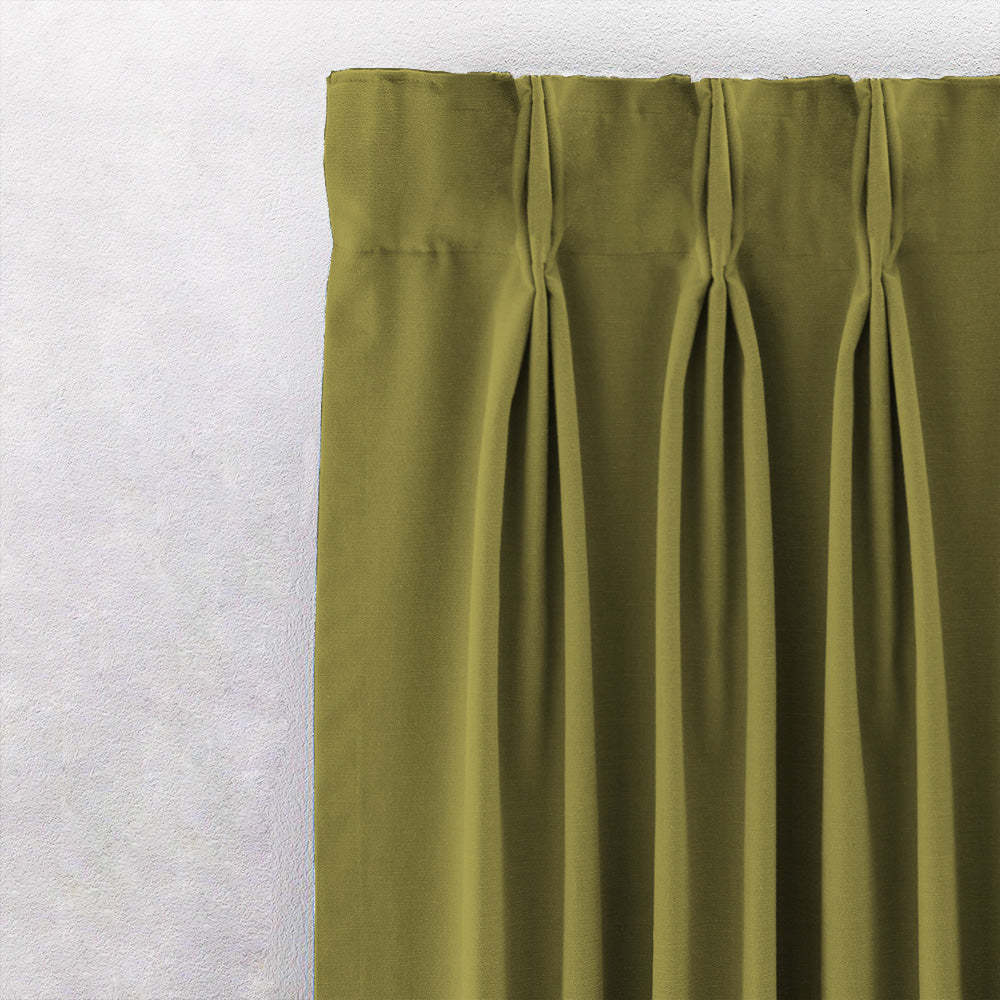 Jacquard Room Darkening Curtains in Asparagus Green Set Of 2 - (P24)