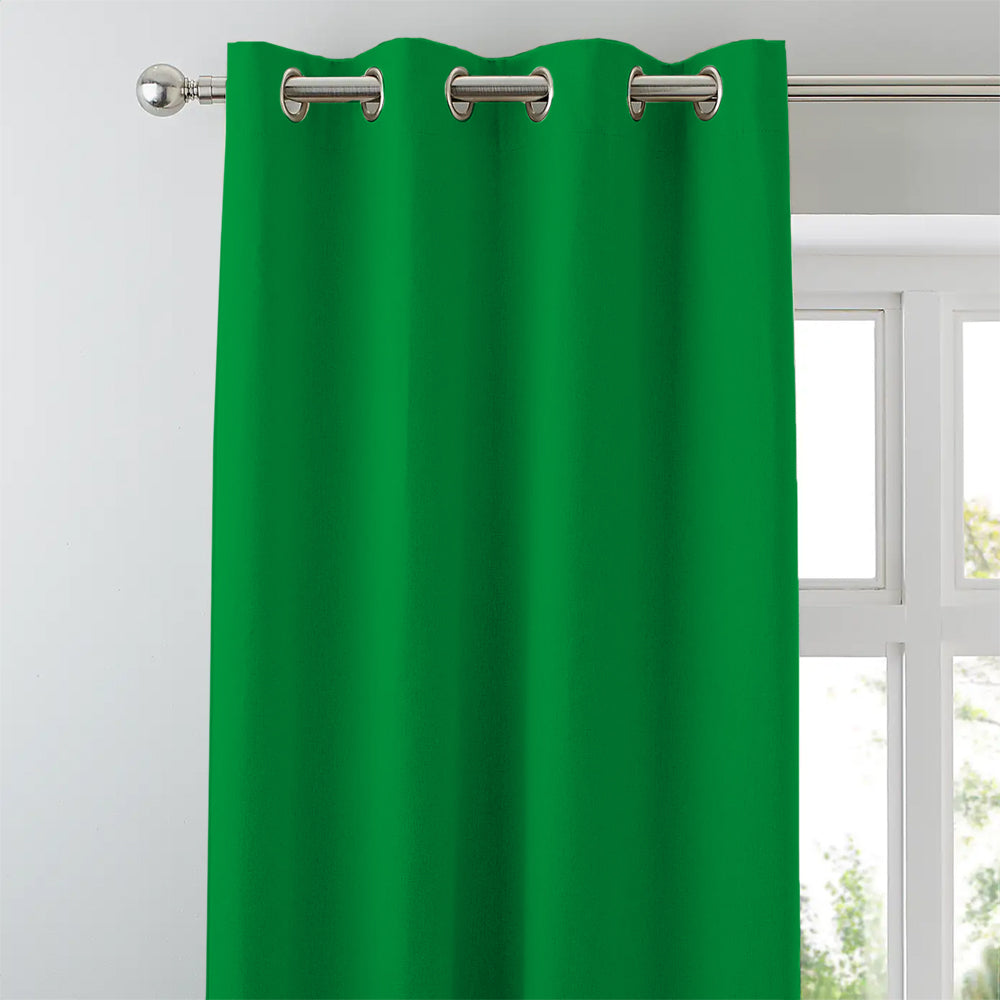 Jacquard Room Darkening Curtains in Slimy Green Set Of 2 - (P243)