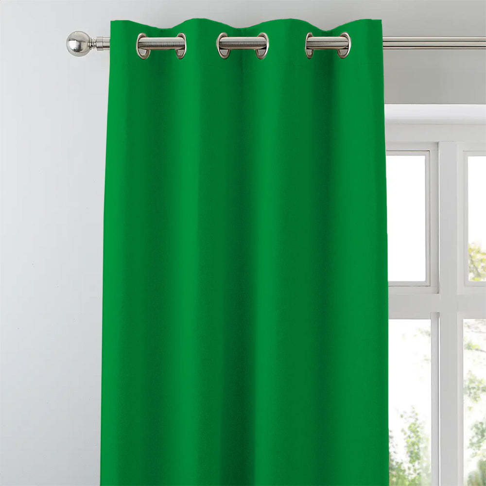 Jacquard Room Darkening Curtains in Slimy Green Set Of 2 - (P243)