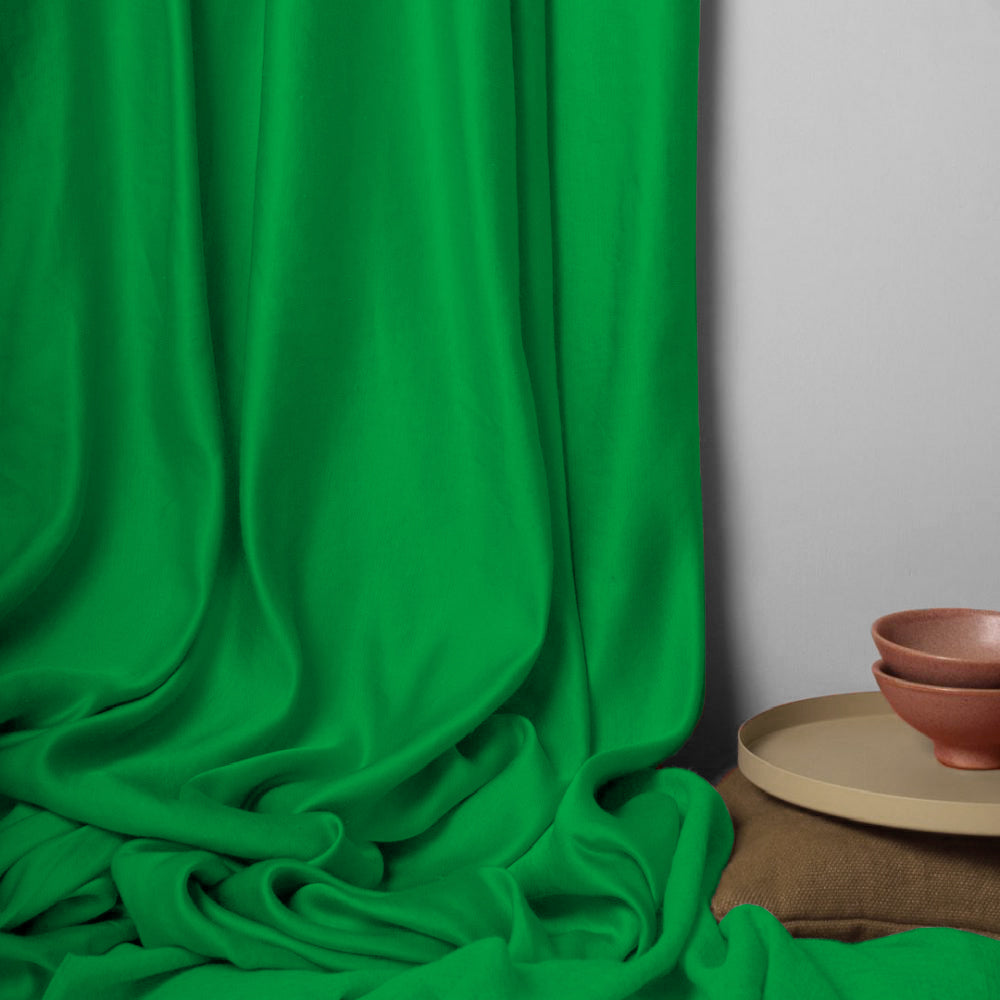 Jacquard Room Darkening Curtains in Slimy Green Set Of 2 - (P243)