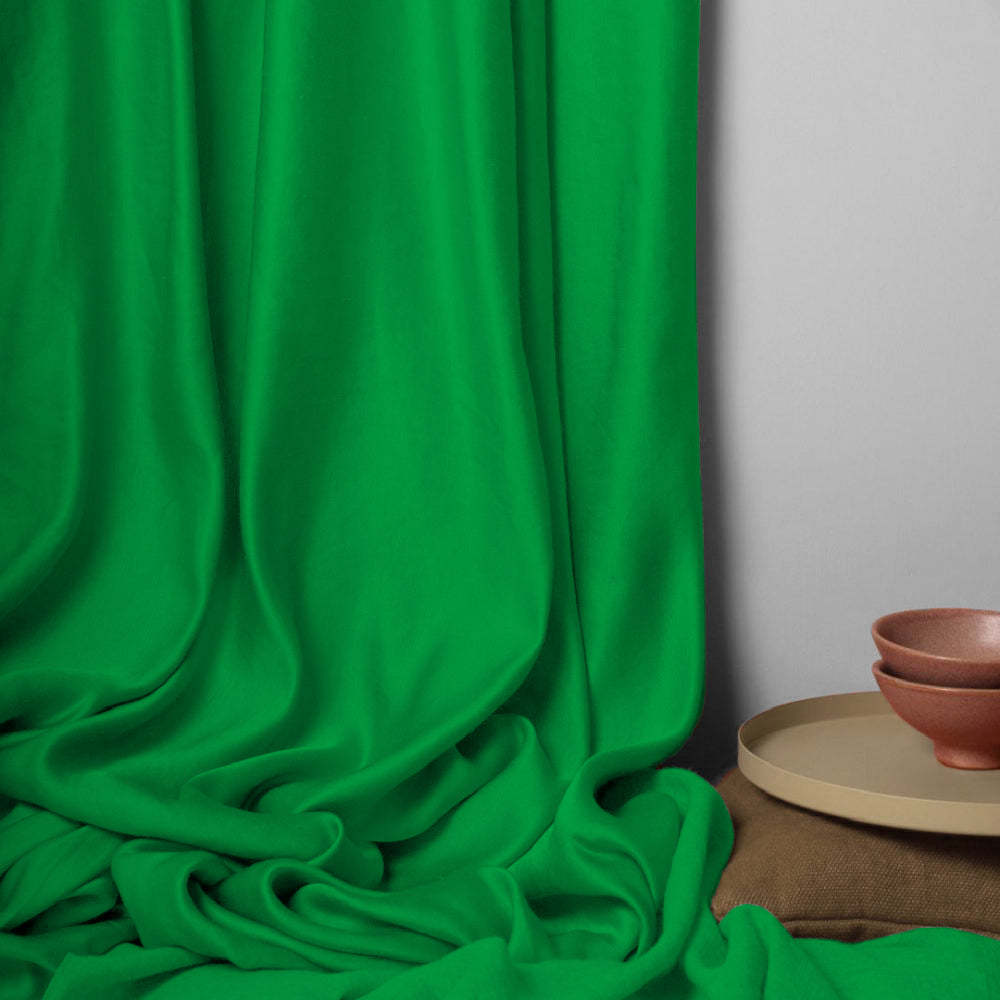 Jacquard Room Darkening Curtains in Slimy Green Set Of 2 - (P243)