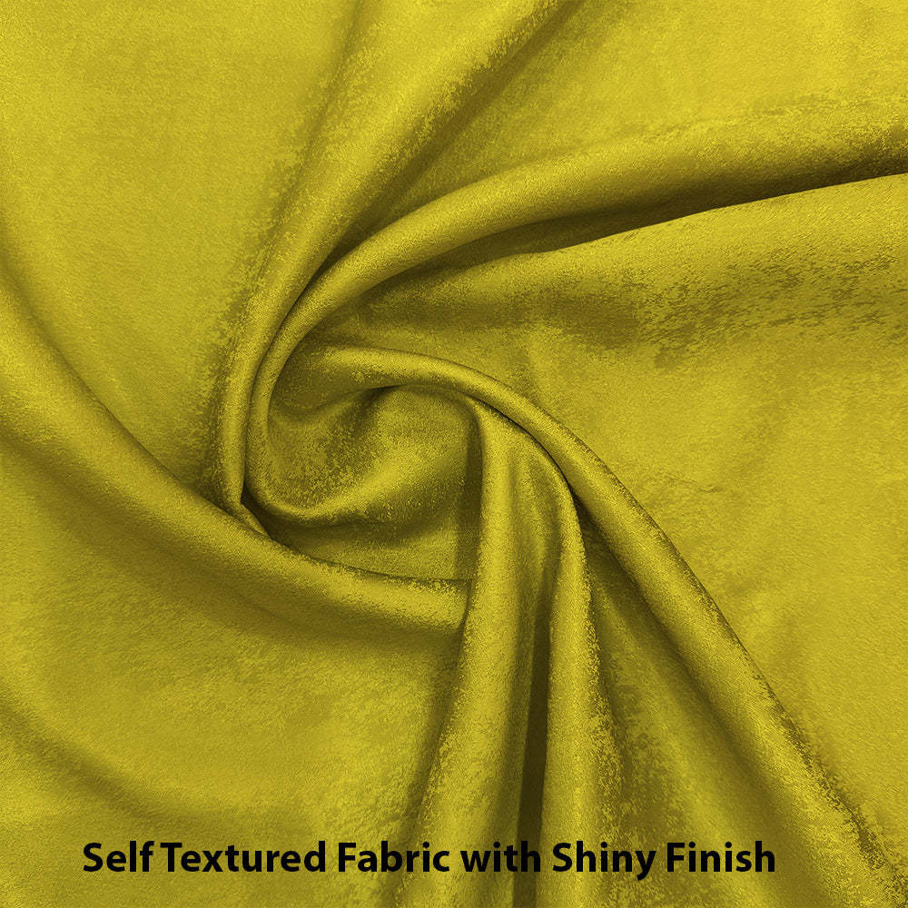 Jacquard Room Darkening Curtains in Maple Yellow Set Of 2 - (P244)