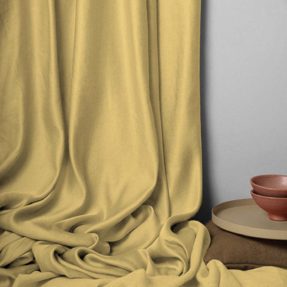 Jacquard Room Darkening Curtains in Warm Yellow Set Of 2 - (P245)