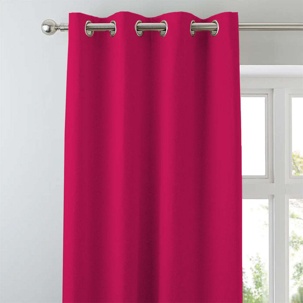 Jacquard Room Darkening Curtains in Cherry Pink Set Of 2 - (P248)