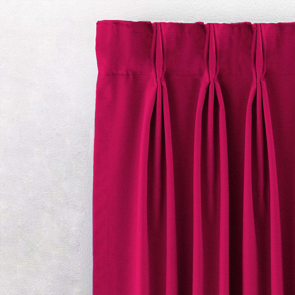 Jacquard Room Darkening Curtains in Cherry Pink Set Of 2 - (P248)