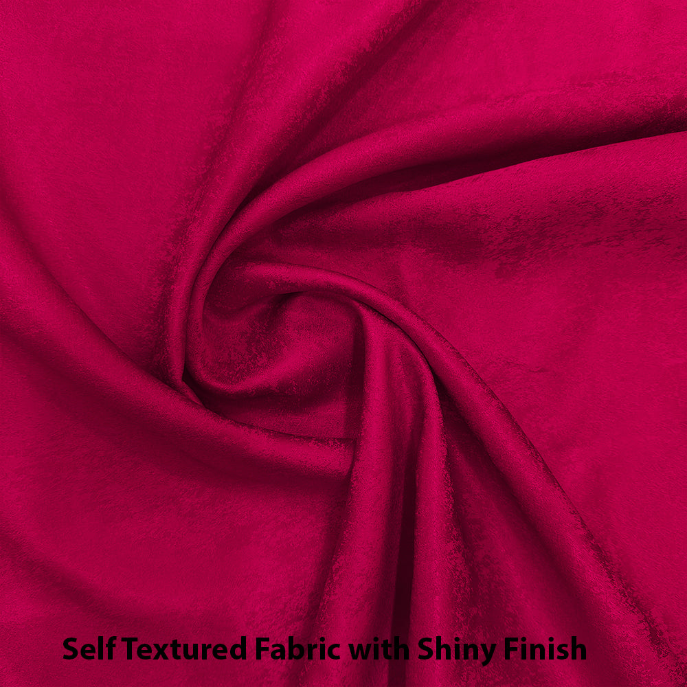 Jacquard Room Darkening Curtains in Cherry Pink Set Of 2 - (P248)