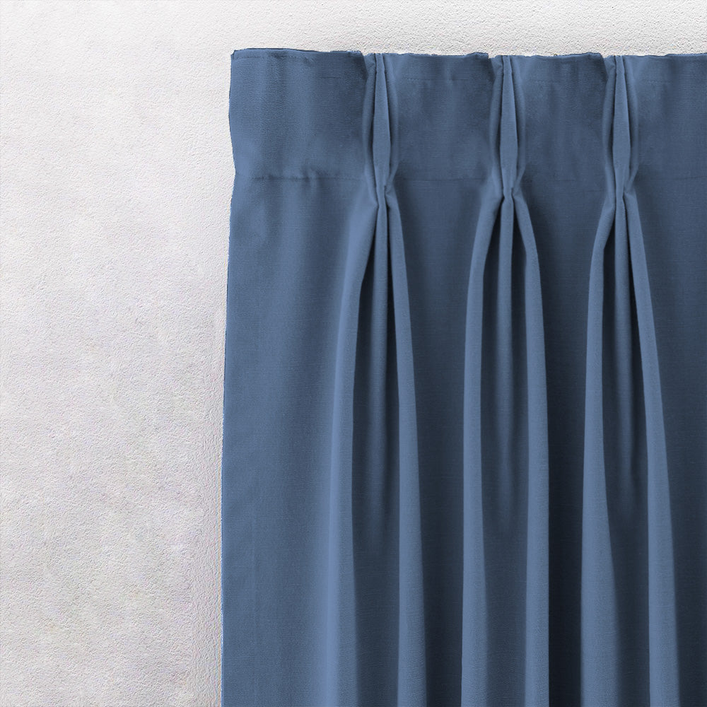 Jacquard Room Darkening Curtains in Steel Blue Set Of 2 - (P25)