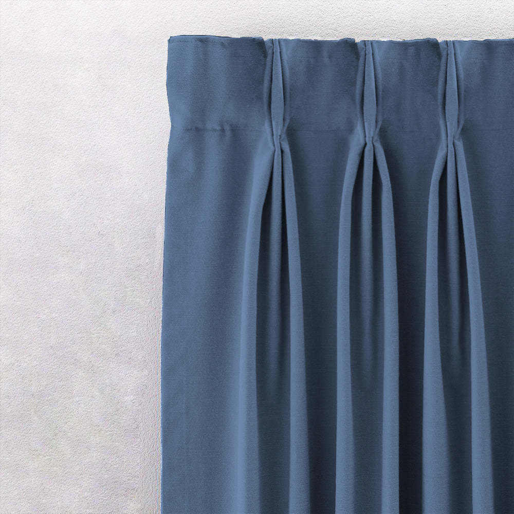 Jacquard Room Darkening Curtains in Steel Blue Set Of 2 - (P25)
