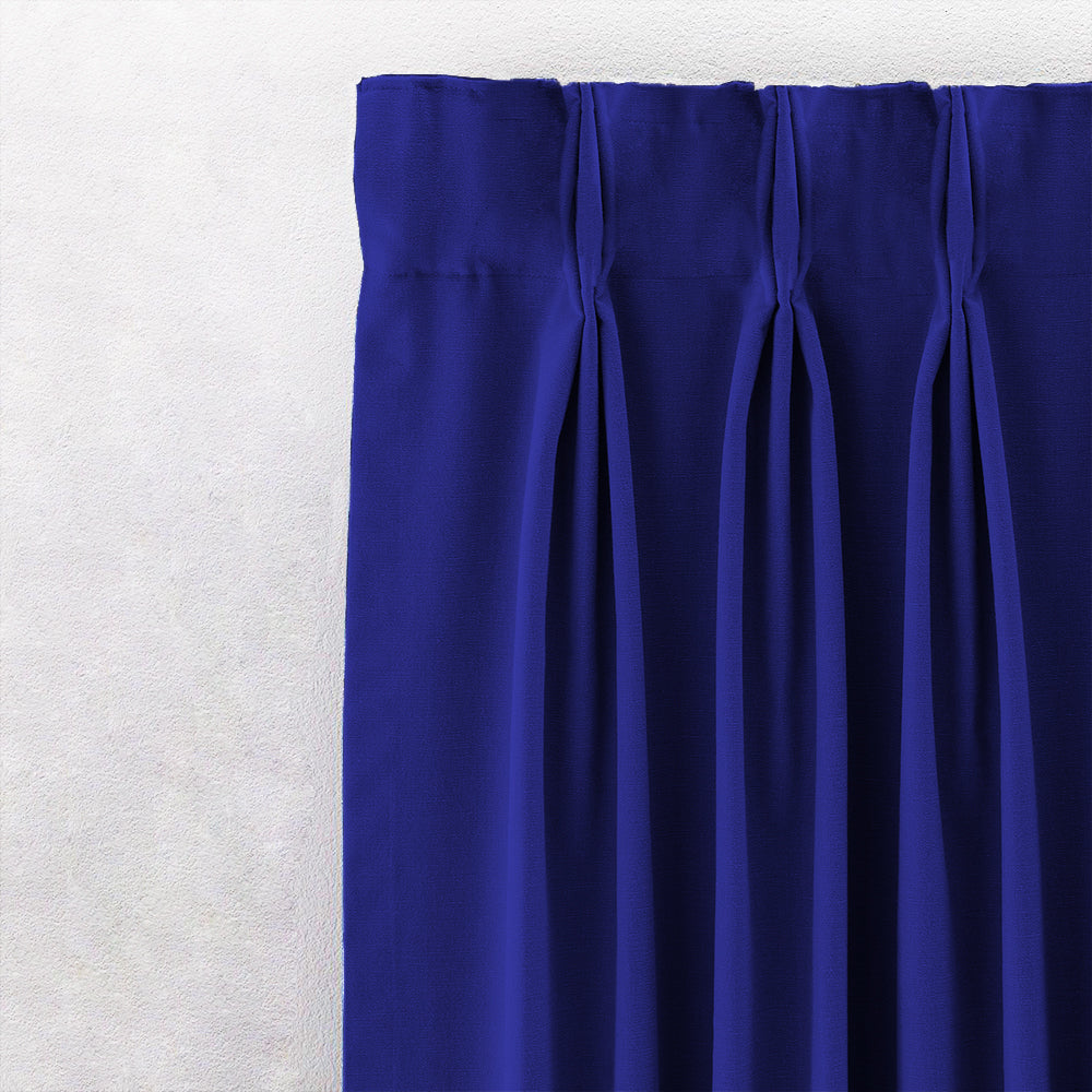 Jacquard Room Darkening Curtains in Traffic Blue Set Of 2 - (P252)