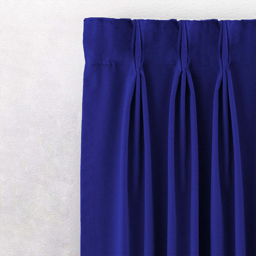 Jacquard Room Darkening Curtains in Traffic Blue Set Of 2 - (P252)