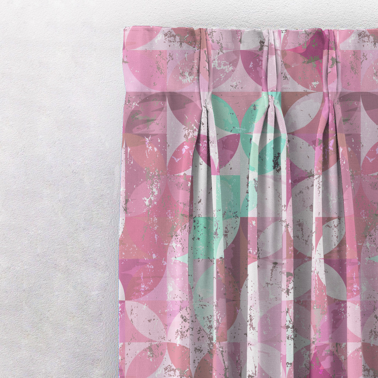 Artful Tiles Geometric R Heavy Satin Room Darkening Curtains Set Of 2 - (DS254C)
