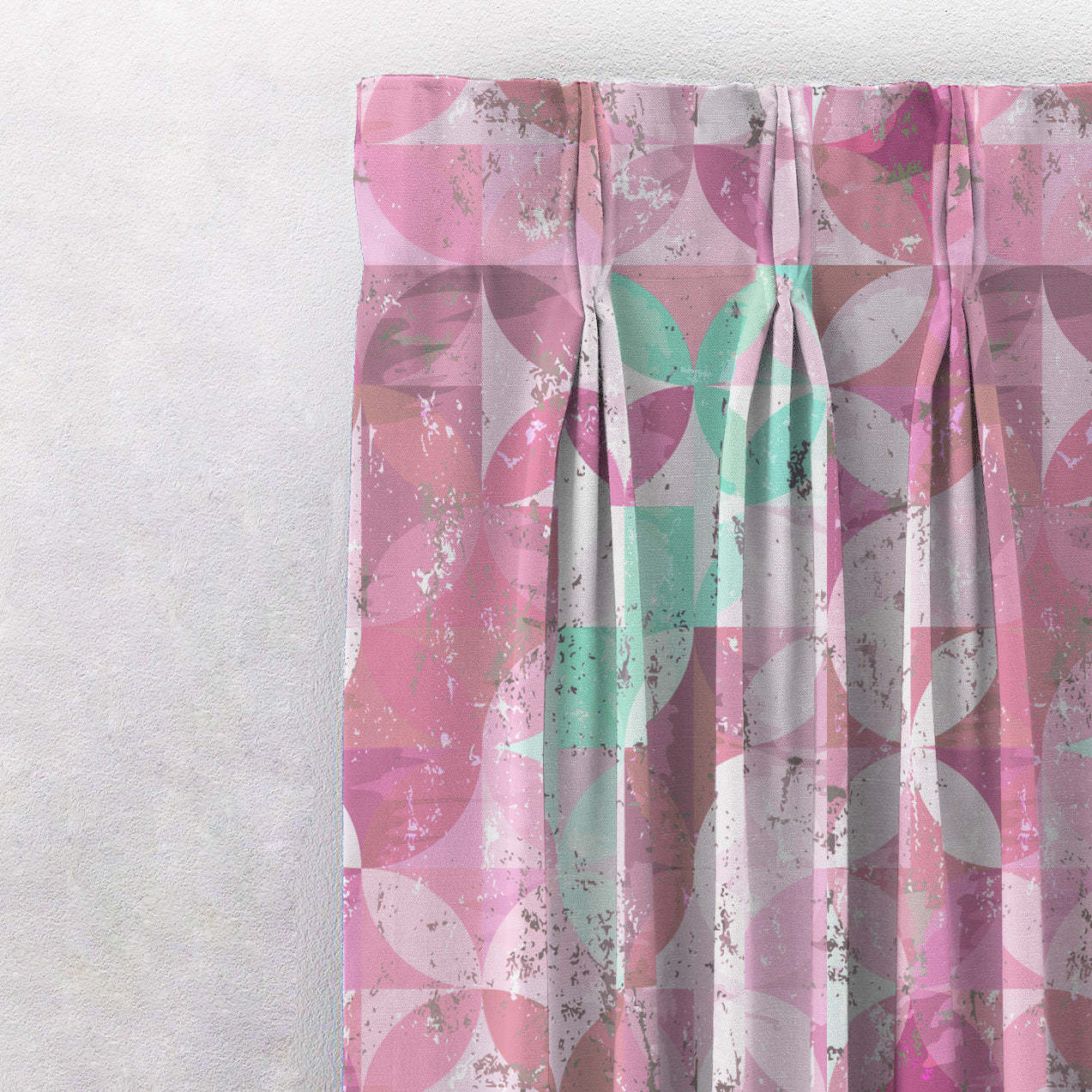 Artful Tiles Geometric R Heavy Satin Room Darkening Curtains Set Of 2 - (DS254C)