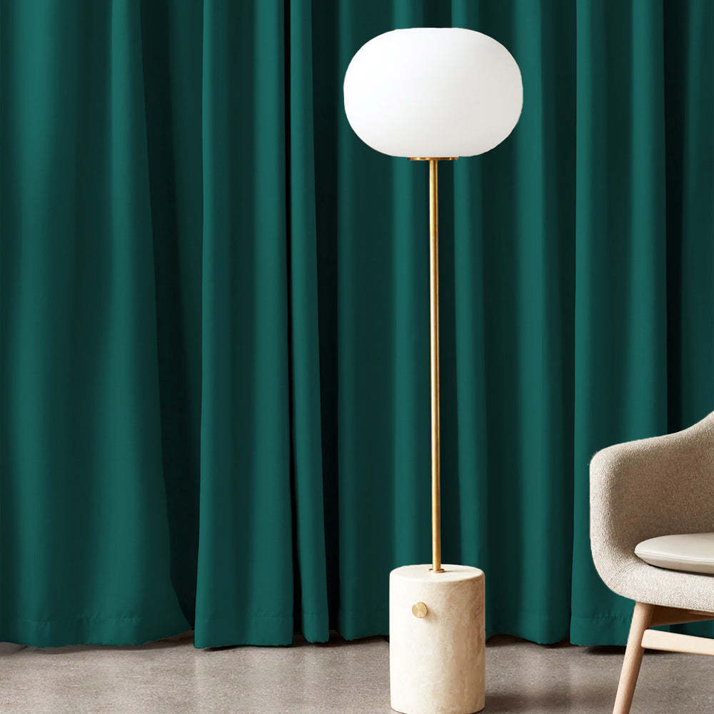 Jacquard Room Darkening Curtains in Michigan Green Set Of 2 - (P255)