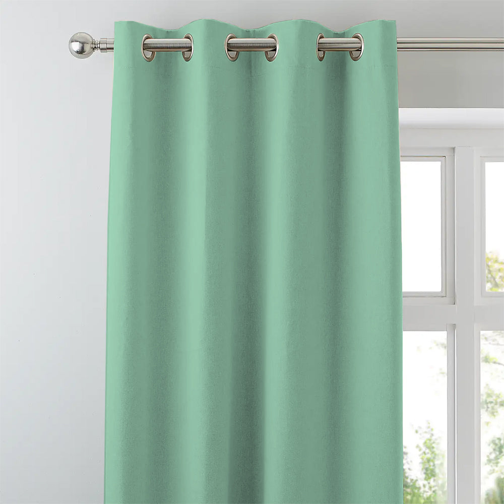 Jacquard Room Darkening Curtains in Minty Mint Set Of 2 - (P256)