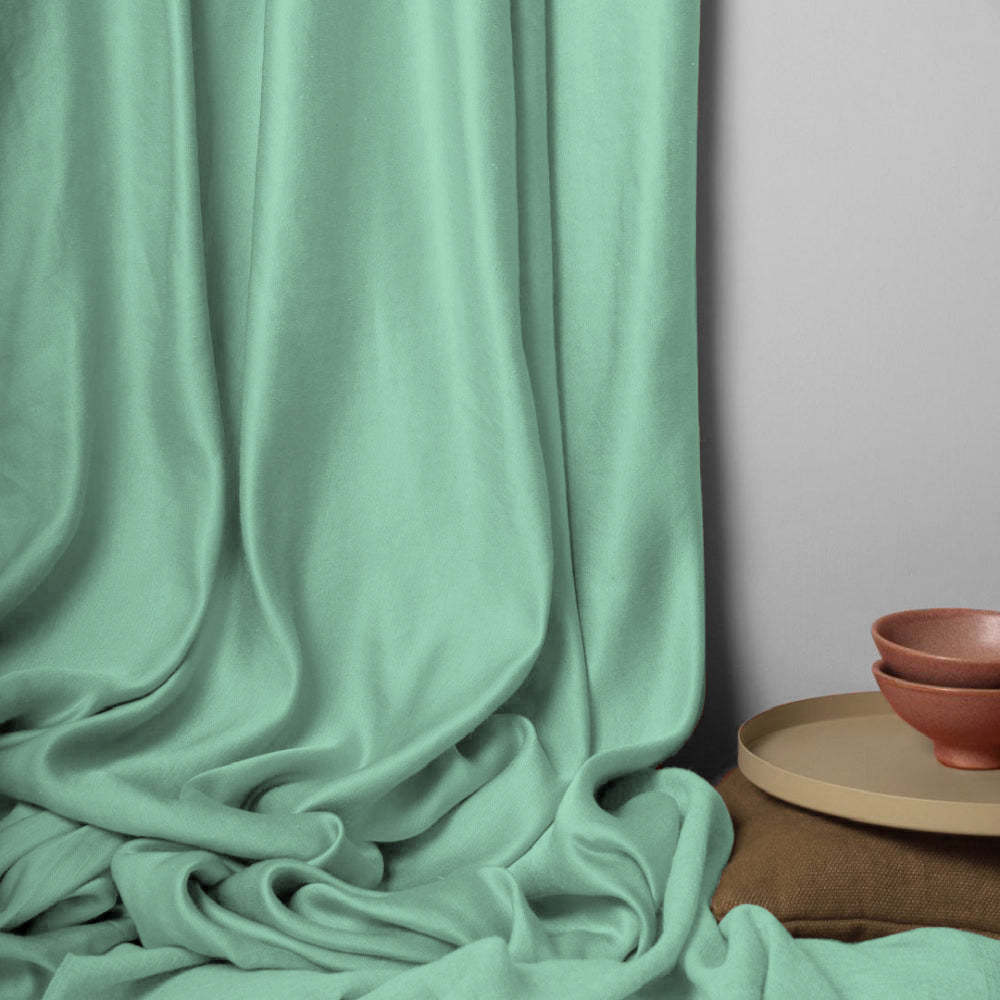 Jacquard Room Darkening Curtains in Minty Mint Set Of 2 - (P256)