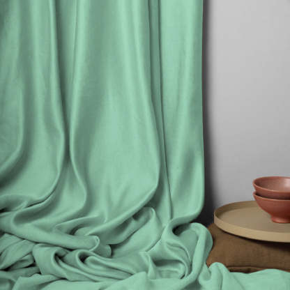 Jacquard Room Darkening Curtains in Minty Mint Set Of 2 - (P256)