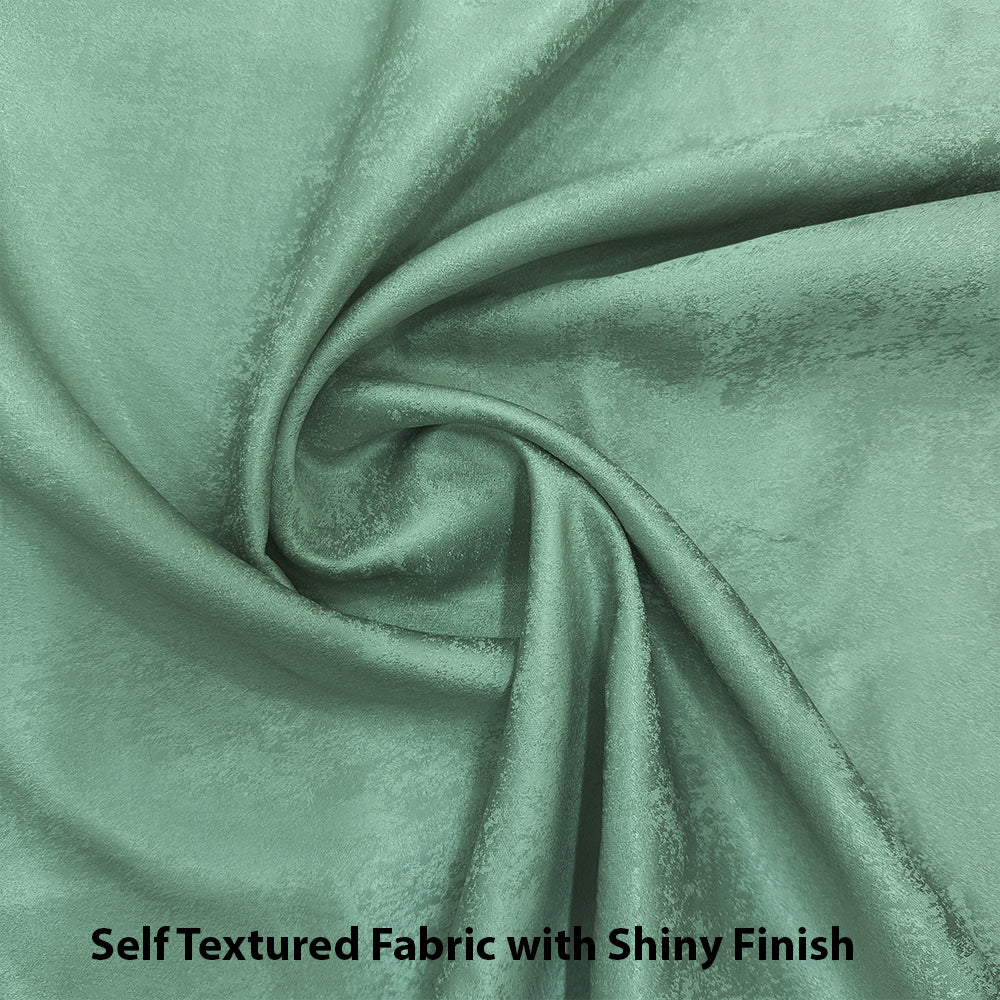 Jacquard Room Darkening Curtains in Minty Mint Set Of 2 - (P256)