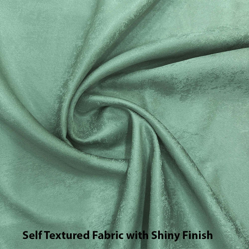 Jacquard Room Darkening Curtains in Minty Mint Set Of 2 - (P256)