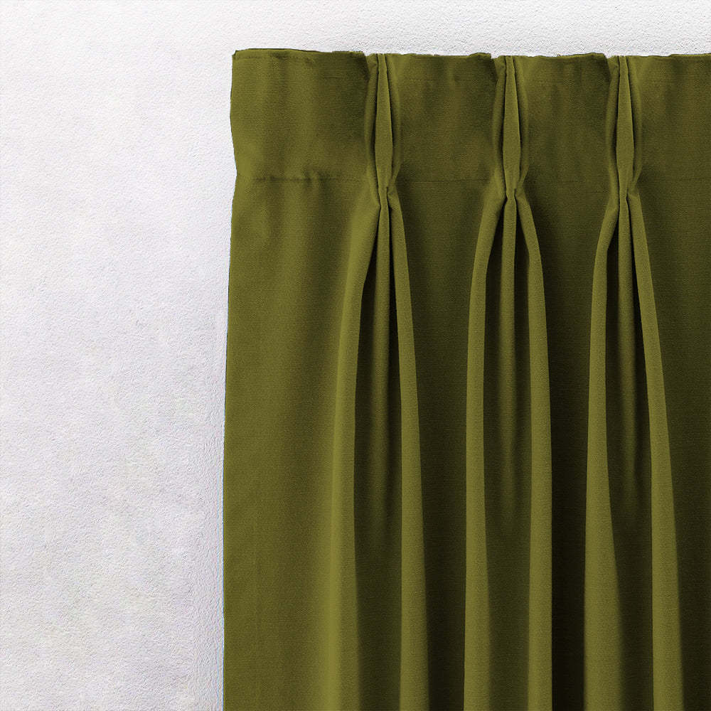 Jacquard Room Darkening Curtains in Army Green Set Of 2 - (P257)
