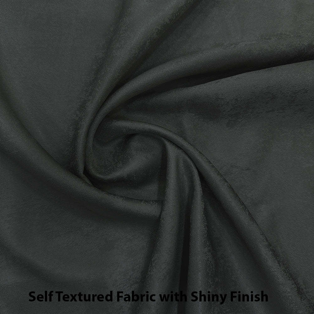 Jacquard Room Darkening Curtains in Taupe Green Set Of 2 - (P259)