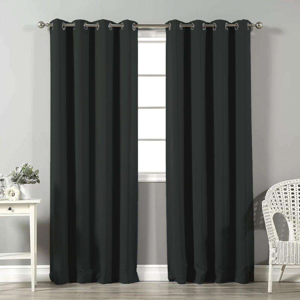 Jacquard Room Darkening Curtains in Taupe Green Set Of 2 - (P259)