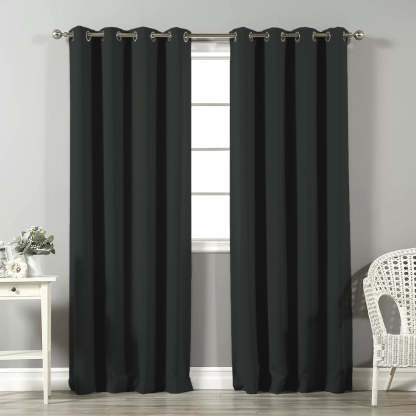 Jacquard Room Darkening Curtains in Taupe Green Set Of 2 - (P259)