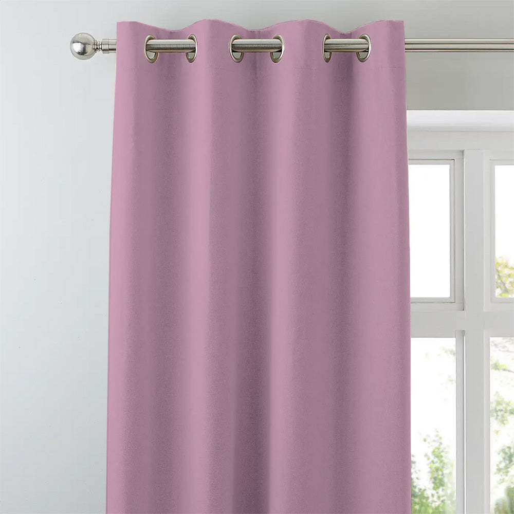 Jacquard Room Darkening Curtains in Piglet Pink Set Of 2 - (P26)