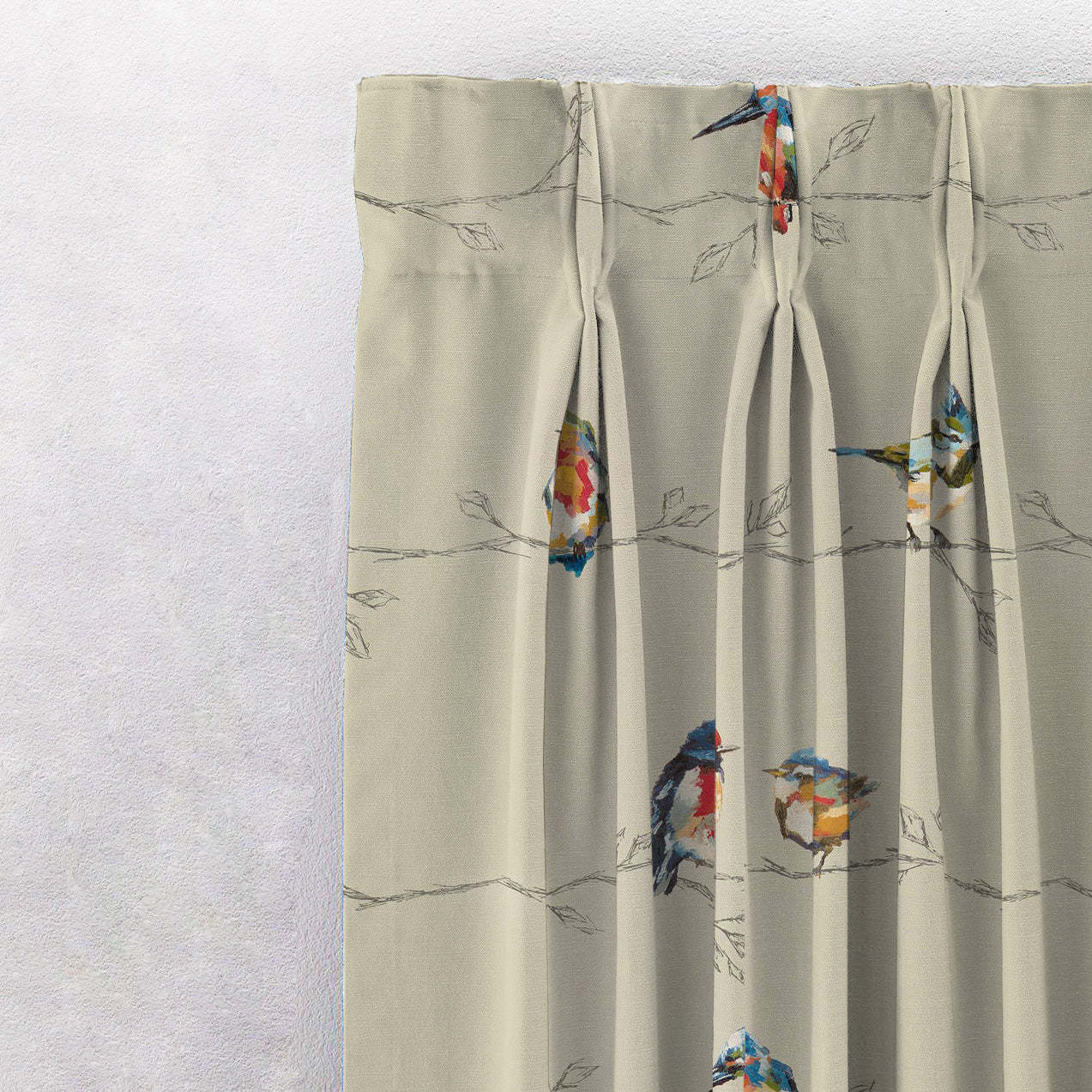 Elegant Floral Print Room Darkening Curtains Set of 2 DS261B