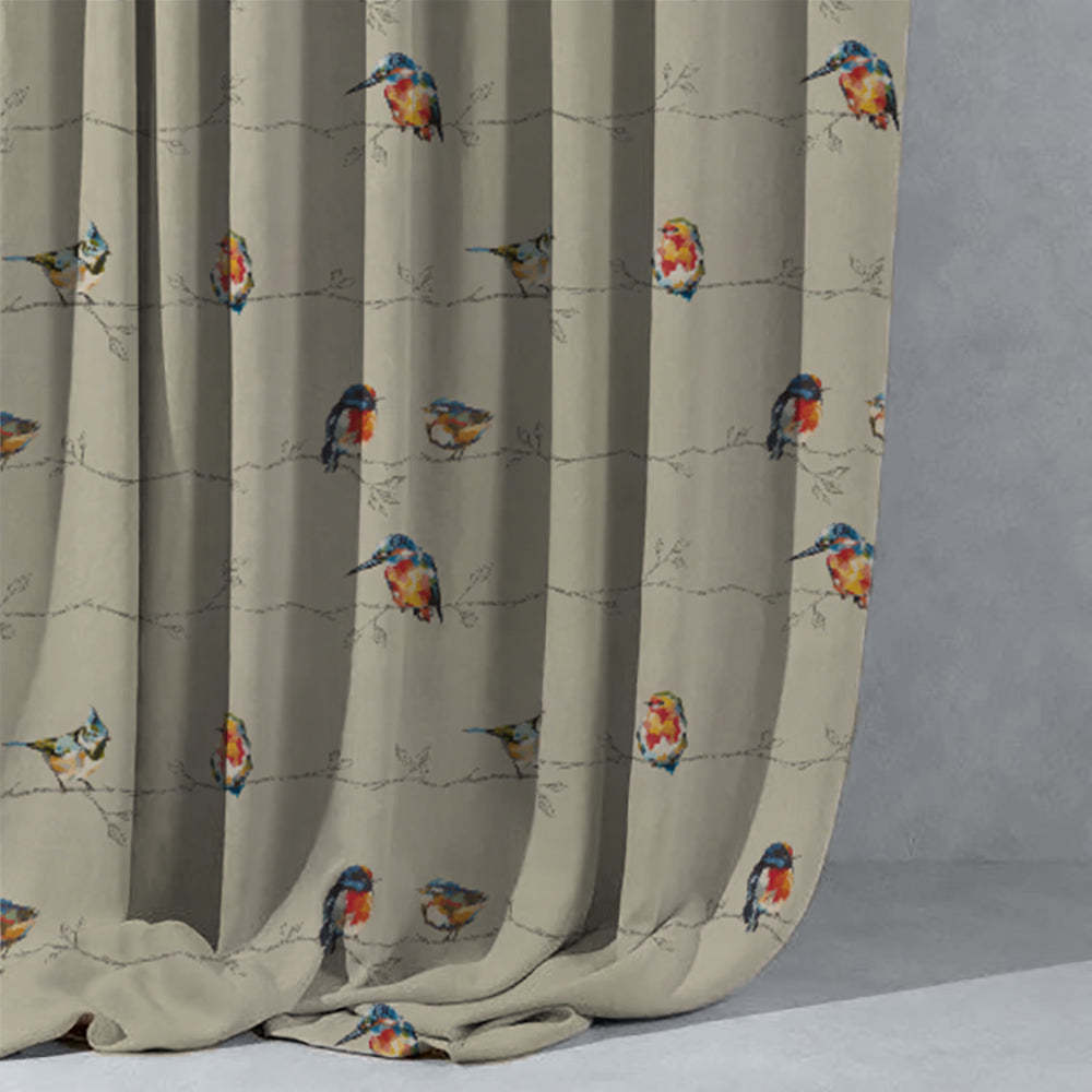 Elegant Floral Print Room Darkening Curtains Set of 2 DS261B