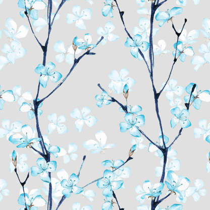 Elegant Floral Print Room Darkening Curtains Set of 2  DS263C