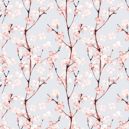 Elegant Floral Print Sheer Semi Transparent Curtain - Set of 2 -DS263A