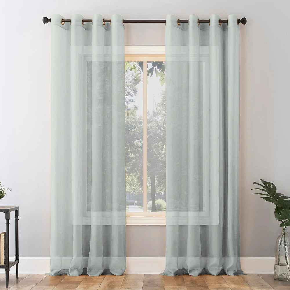 Jacquard Room Darkening Curtains in Oyster bay Grey Set Of 2 - (P265)