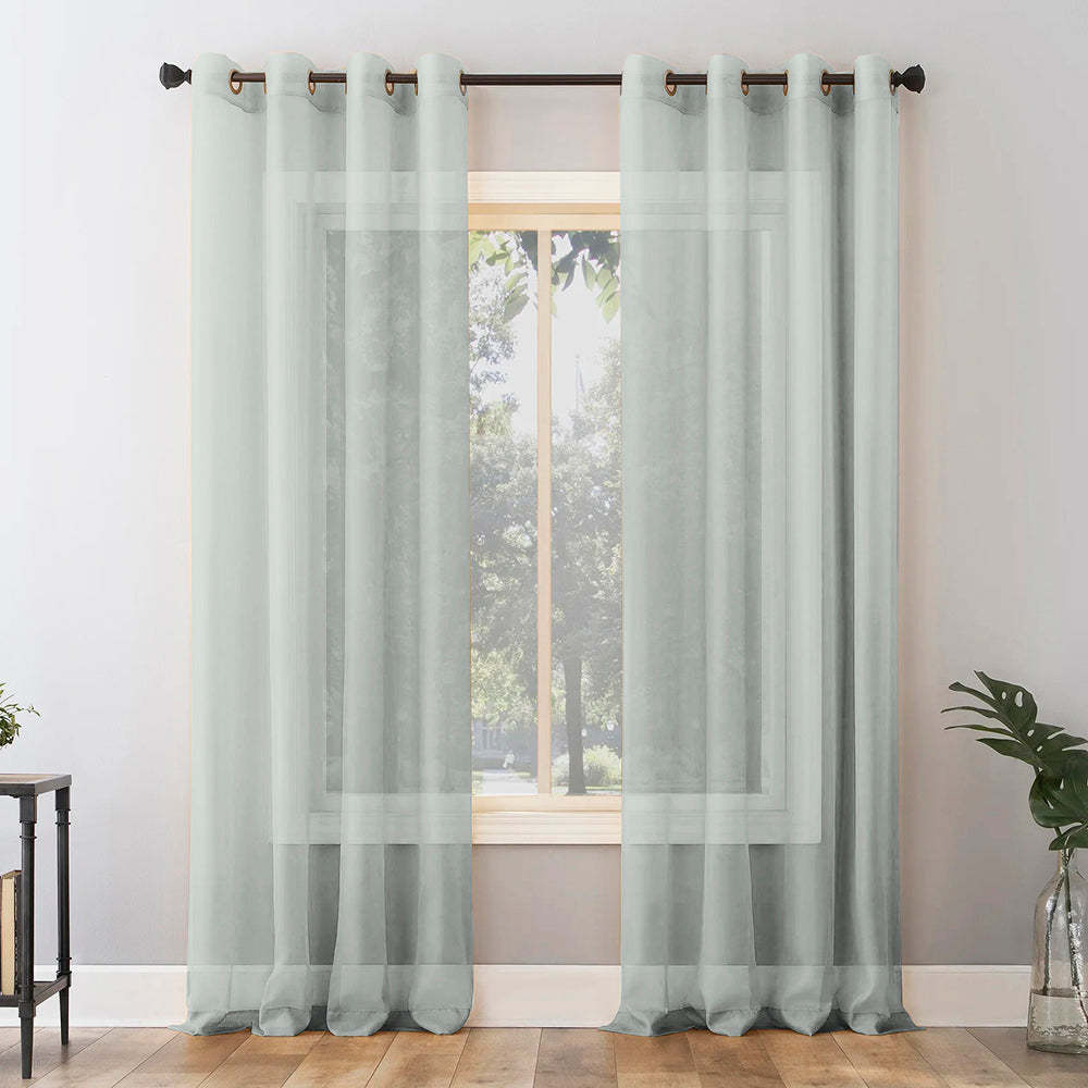 Jacquard Room Darkening Curtains in Oyster bay Grey Set Of 2 - (P265)
