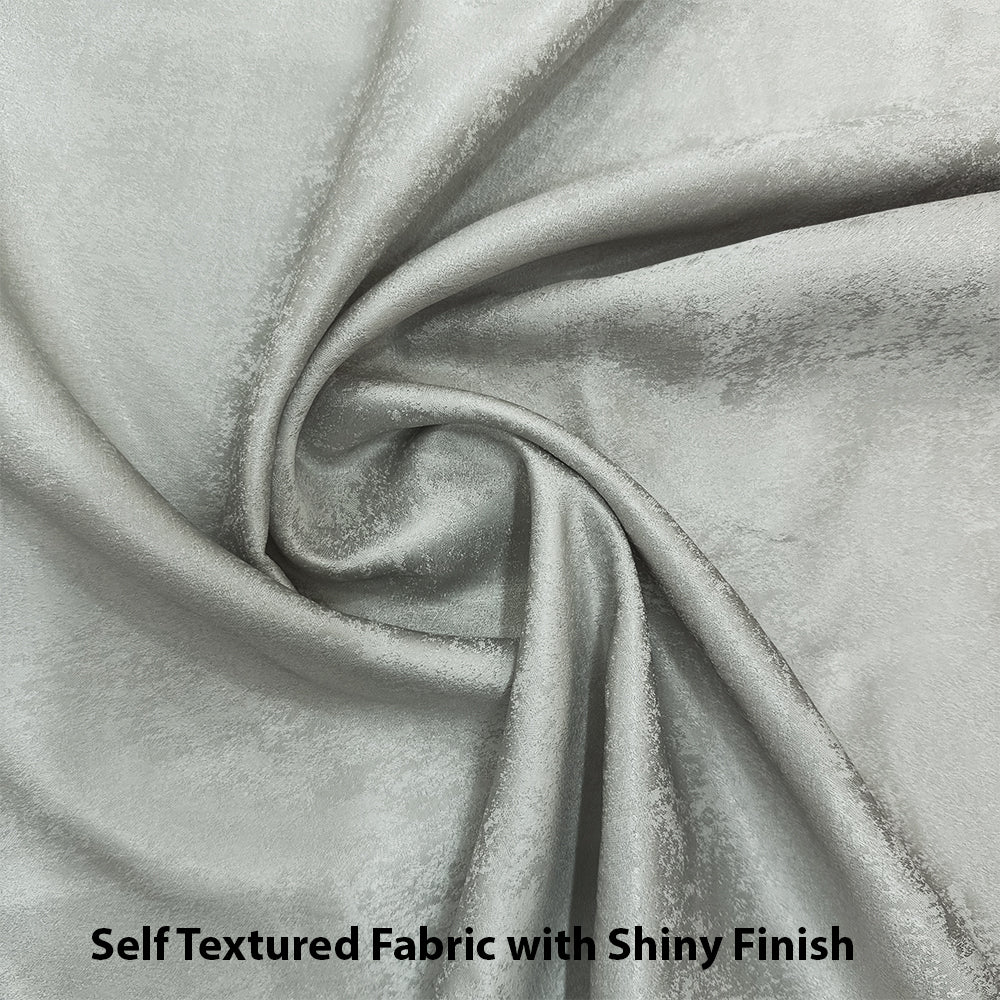 Jacquard Room Darkening Curtains in Oyster bay Grey Set Of 2 - (P265)
