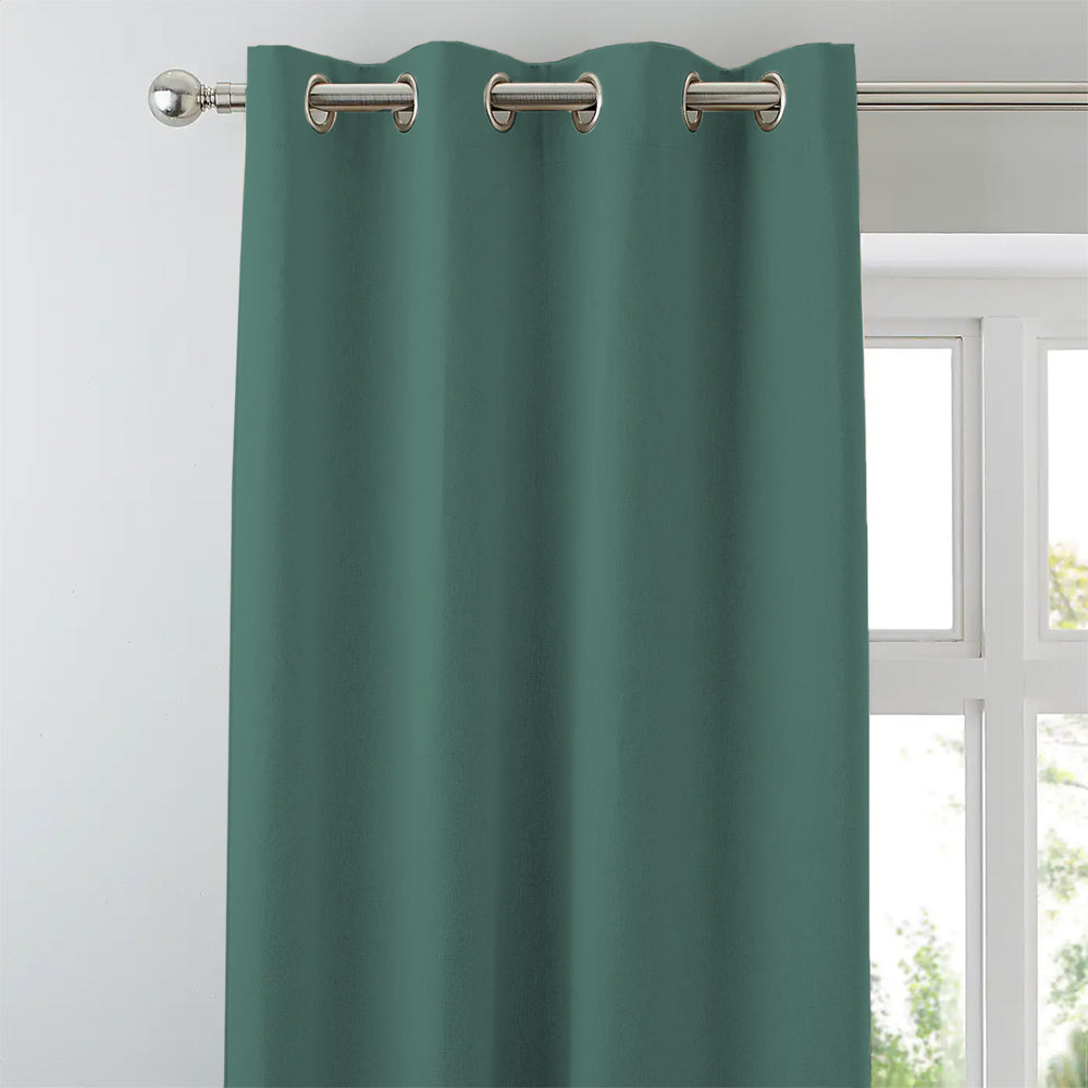 Jacquard Room Darkening Curtains in Wintergreen Dream Green Set Of 2 - (P267)
